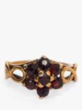 L & T Heirlooms Second Hand 9ct Yellow Gold Garnet Cluster Ring, Dated Circa 1980