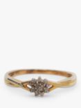 L & T Heirlooms Second Hand 9ct Yellow Gold Diamond Cluster Ring, Gold