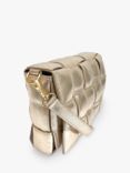 Apatchy Padded Woven Leather Crossbody Bag, Gold