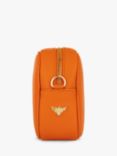 Apatchy Cross Stitch Strap Leather Crossbody Bag, Orange