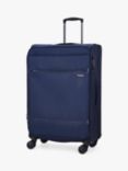 Rock Deluxe Lite 8-Wheel 72cm Expandable Medium Suitcase, Navy