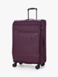 Rock Deluxe Lite 8-Wheel 72cm Expandable Medium Suitcase, Purple