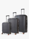 Rock Sunwave 8-Wheel Expandable Hard Shell Suitcase, Set of 3, Charcoal