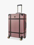 Rock Vintage 8-Wheel Hard Shell Suitcase, Set of 3, Pink