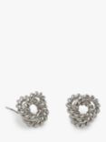 Jon Richard Vintage Inspired Textured Knot Stud Earrings, Silver