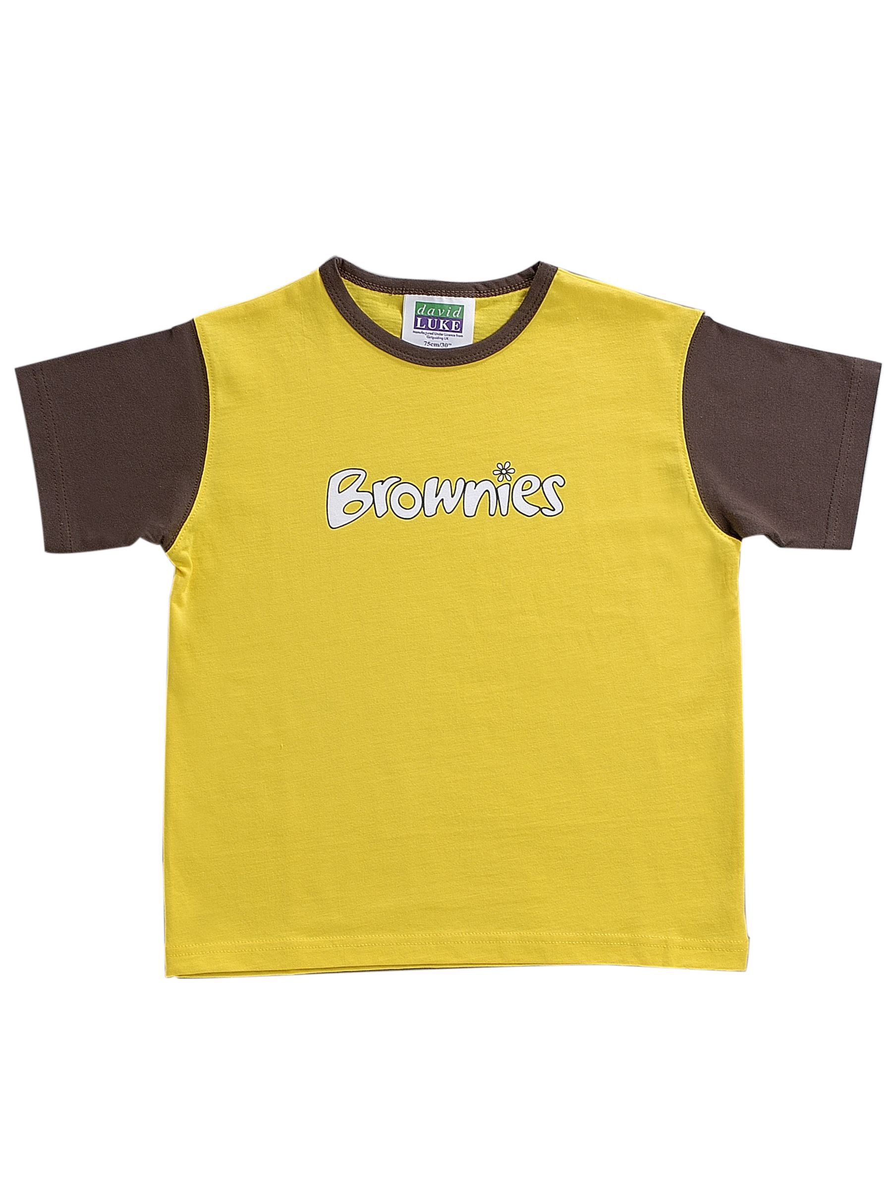 Short Sleeve T-shirt, Yellow/Brown 40323
