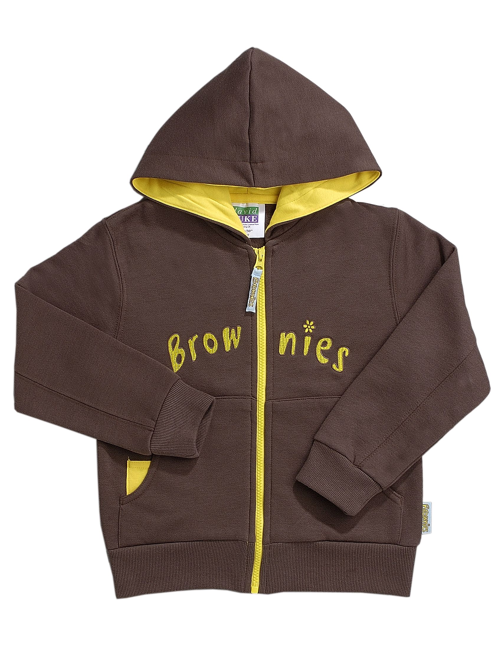 Buy Brownies Uniform Hooded Zipped Top, Brown Online at johnlewis.com