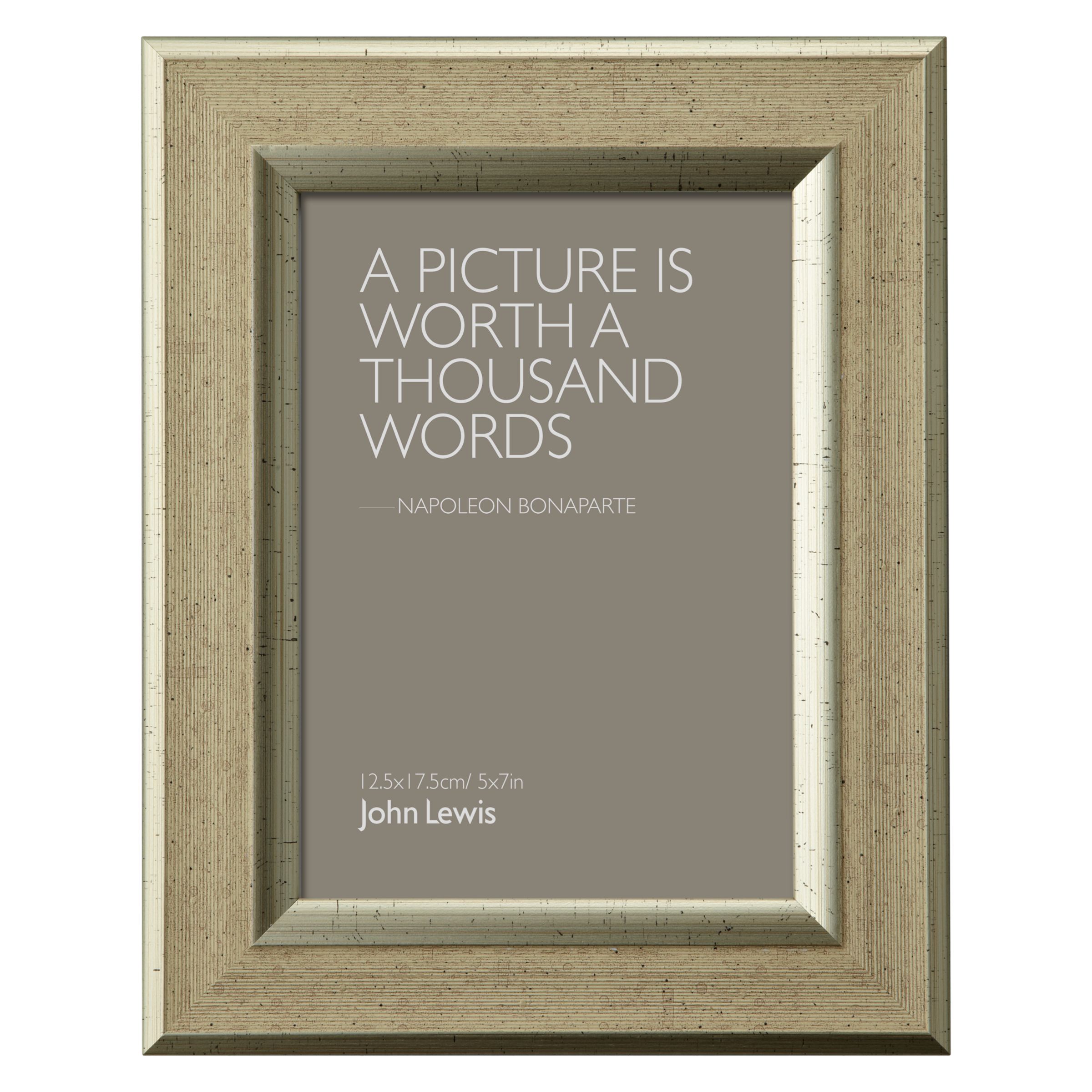 Champagne Linen-Effect Photo Frame, 5