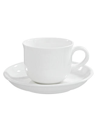 Queensberry Hunt for John Lewis White Bone China Coffee Cups and Saucers, Set of 4