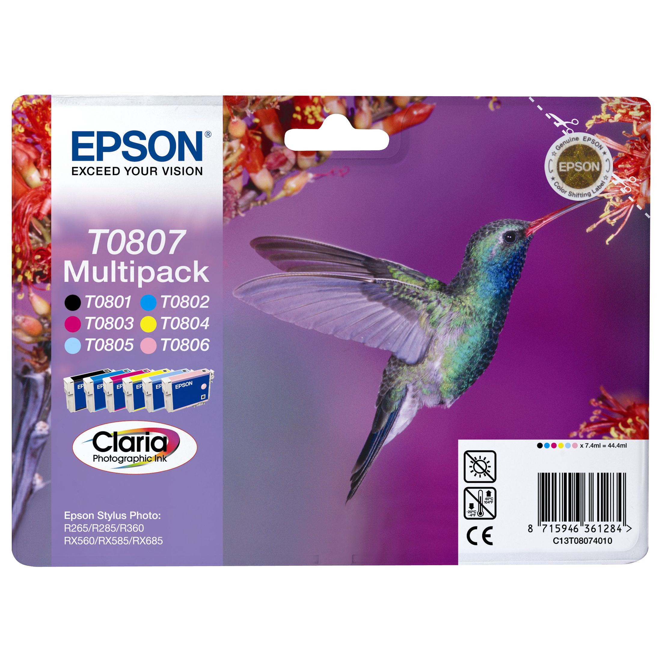 Epson T0807 Inkjet Cartridge Multipack 230404066