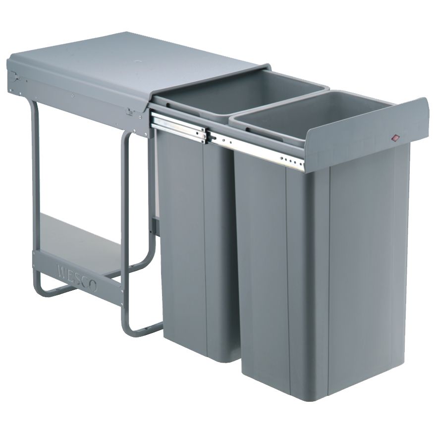 Wesco Large Capacity Recycling Kitchen Bin, 2 x