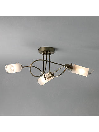 John Lewis & Partners Limbo 3 Arm Ceiling Light, Antique Brass
