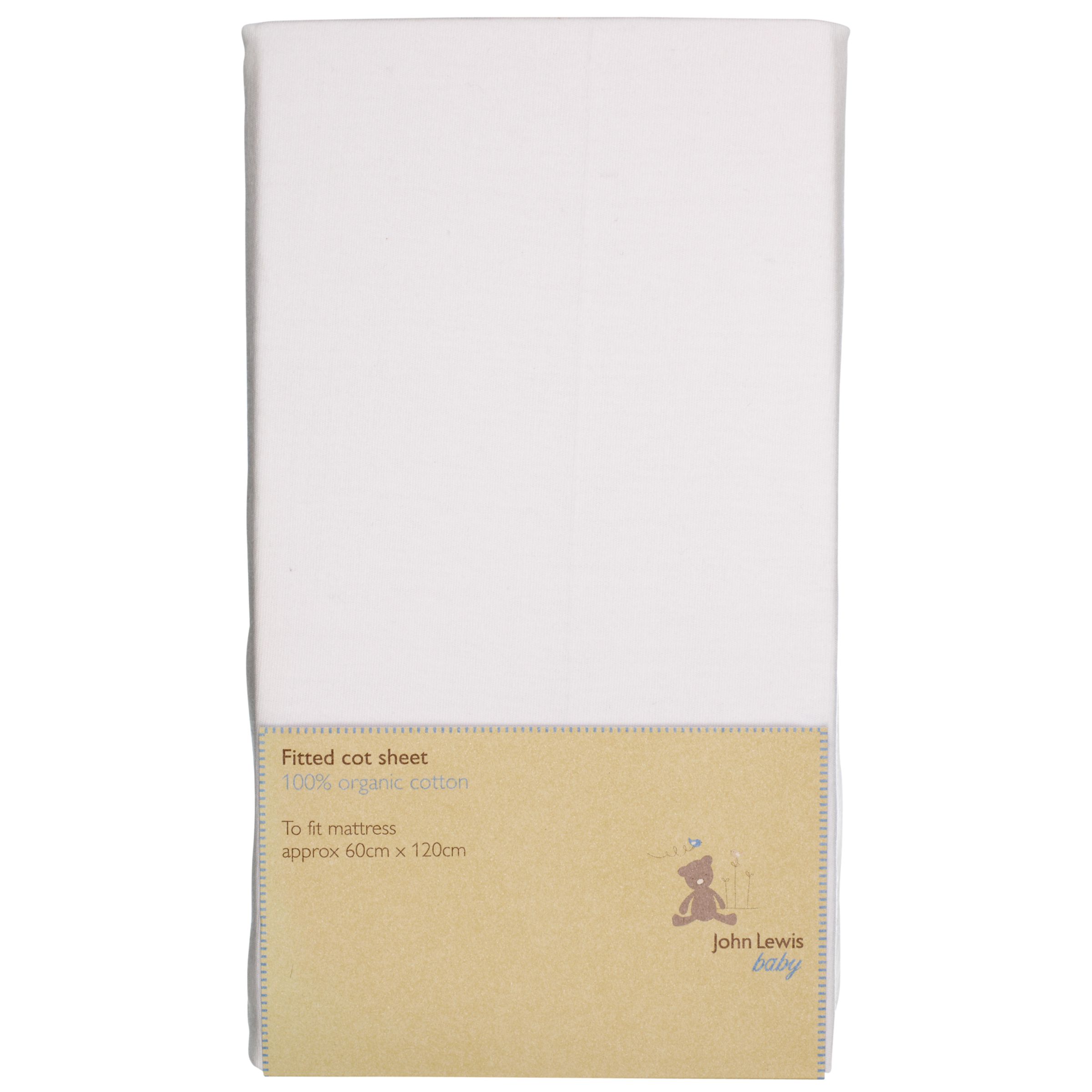 John Lewis Baby Fitted Organic Cotton Cot Sheet,