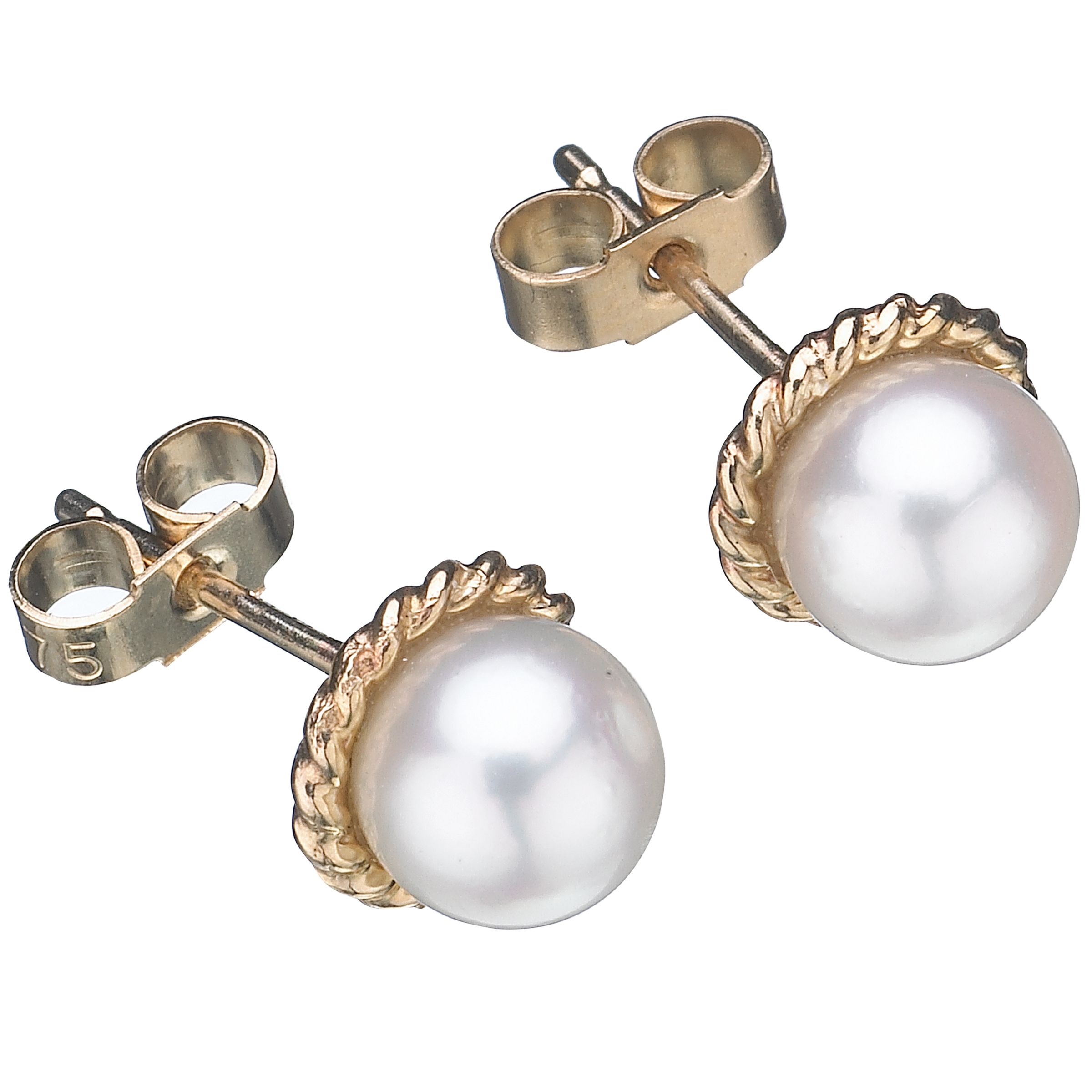 EWA White Pearl Stud Earrings 230448590