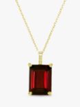 E.W Adams 9ct Gold Garnet Pendant Necklace, Red