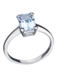 E.W Adams 9ct White Gold Aquamarine Cocktail Ring, Aquamarine