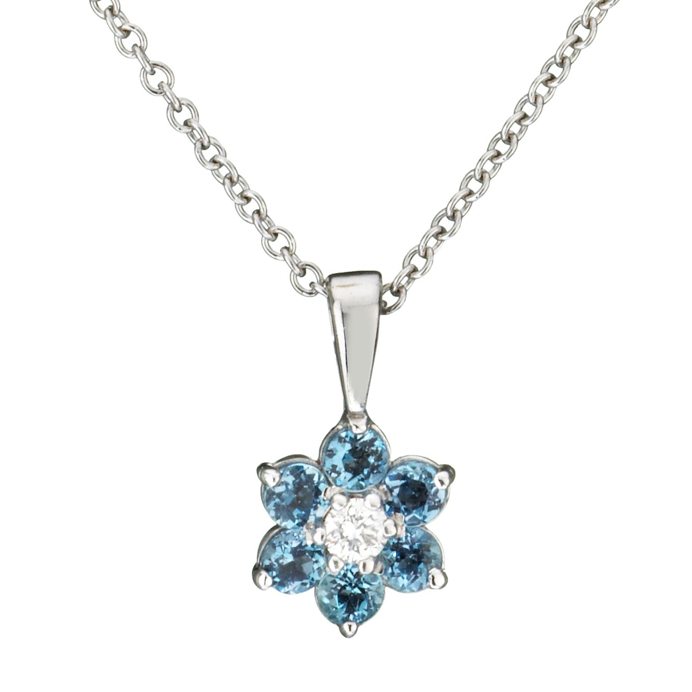 London Road Diamond and Aquamarine Flower