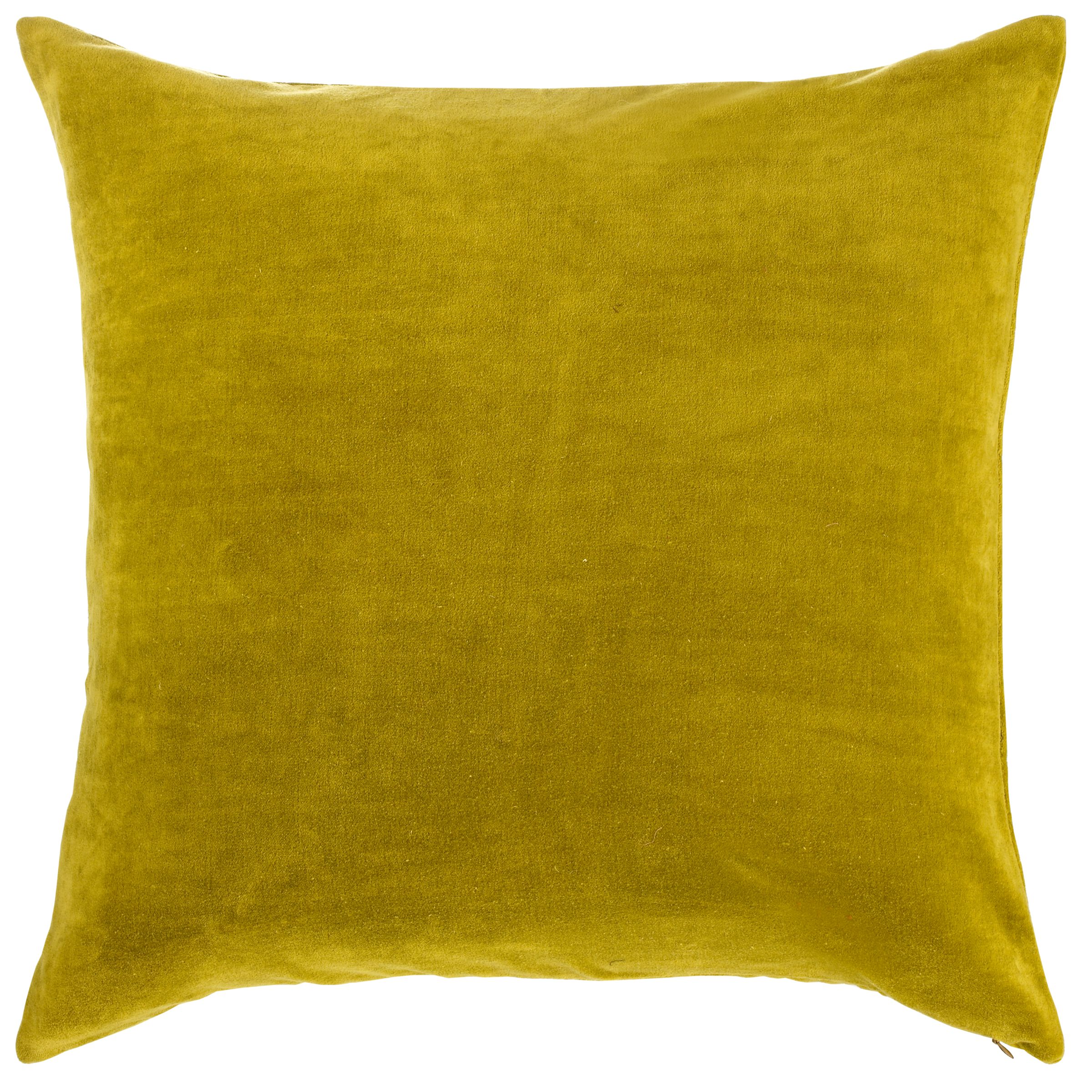 Plain Velvet Cushion, Green 465381