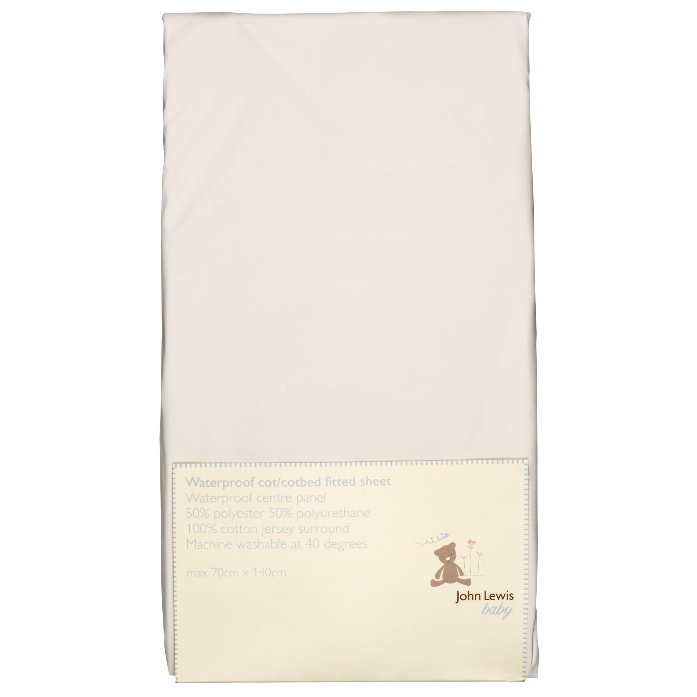 John Lewis Baby Cot/Cotbed Waterproof Fitted