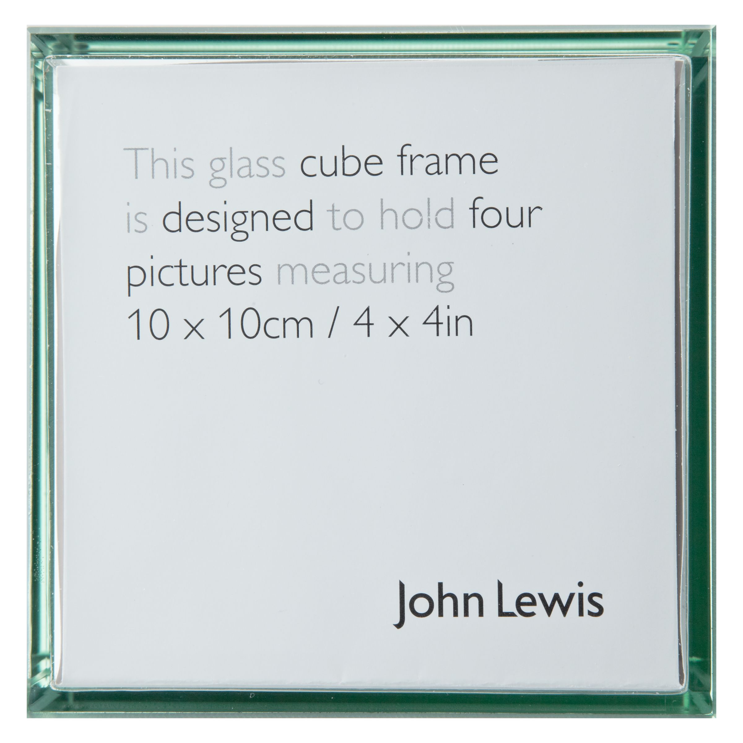 Glass Cube Photo Frame, 4 x 4`