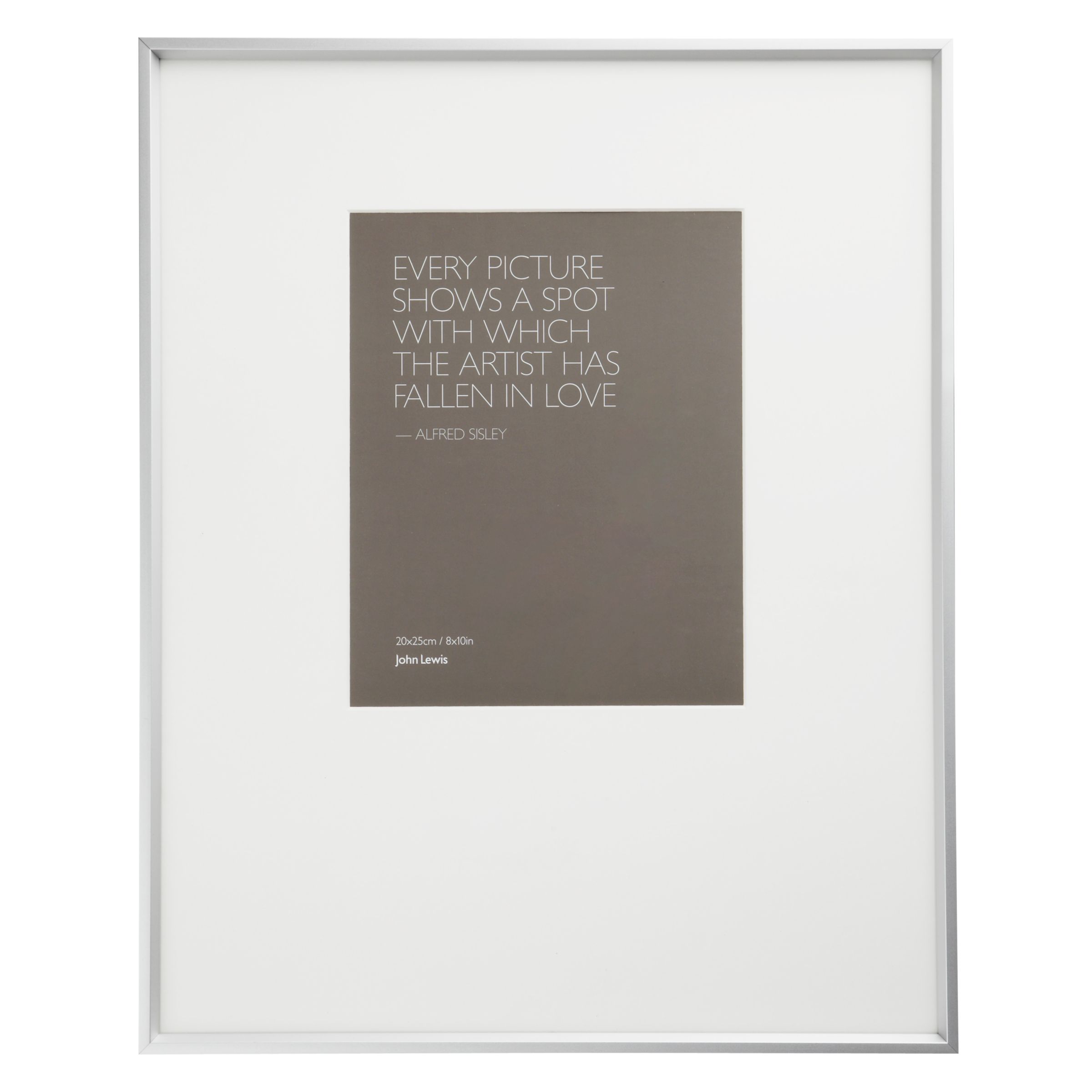 John Lewis Photo Frame, Frosted Silver, 8 x