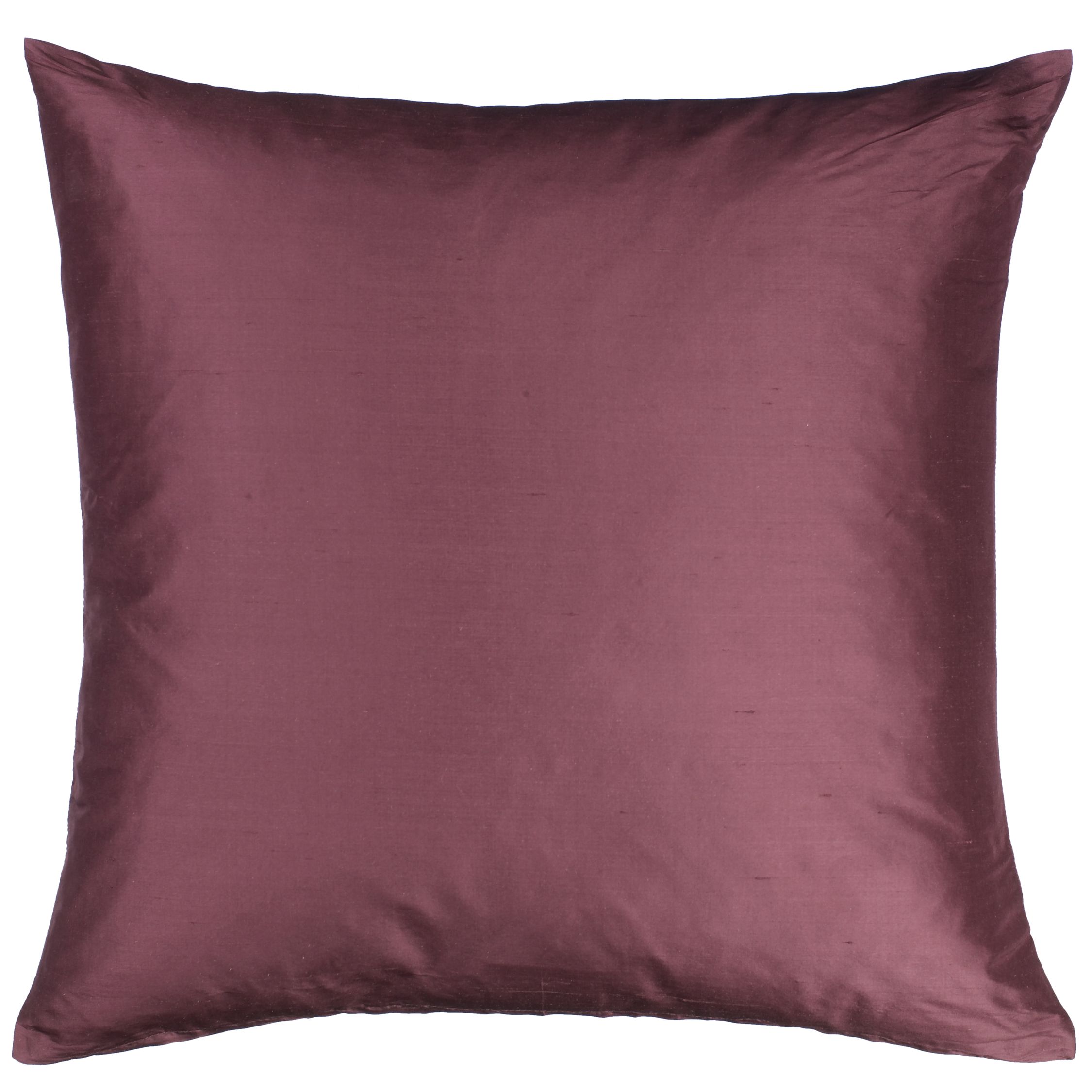 John Lewis Knife Edge Silk Cushion, Purple 112643