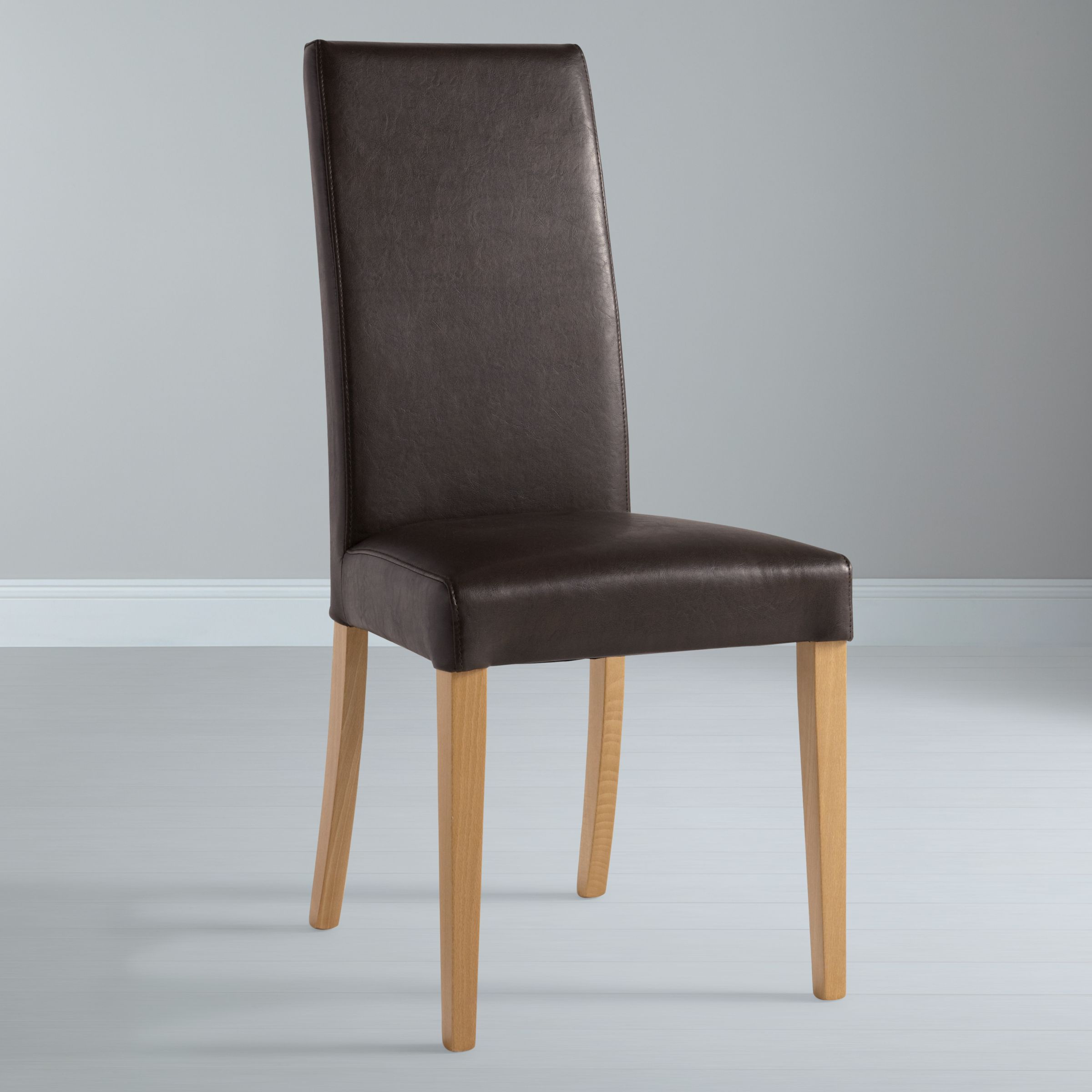 Lydia Leatherette Dining Chair, Oak