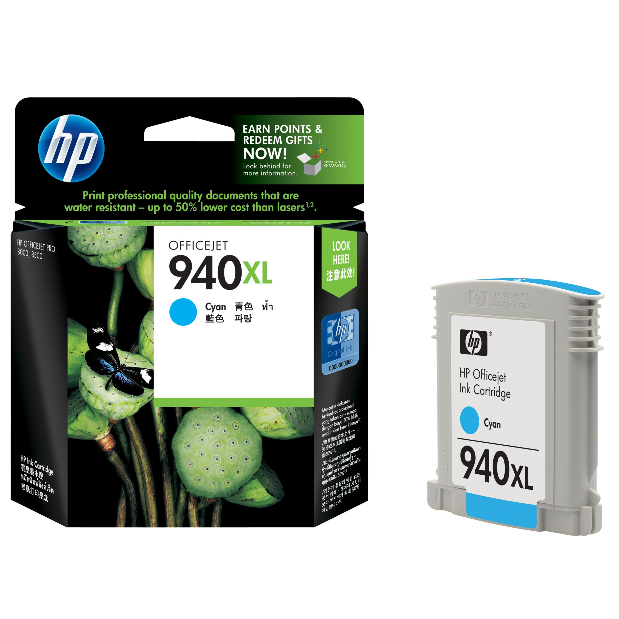 HP 940XL Officejet Printer Cartridge, Cyan,