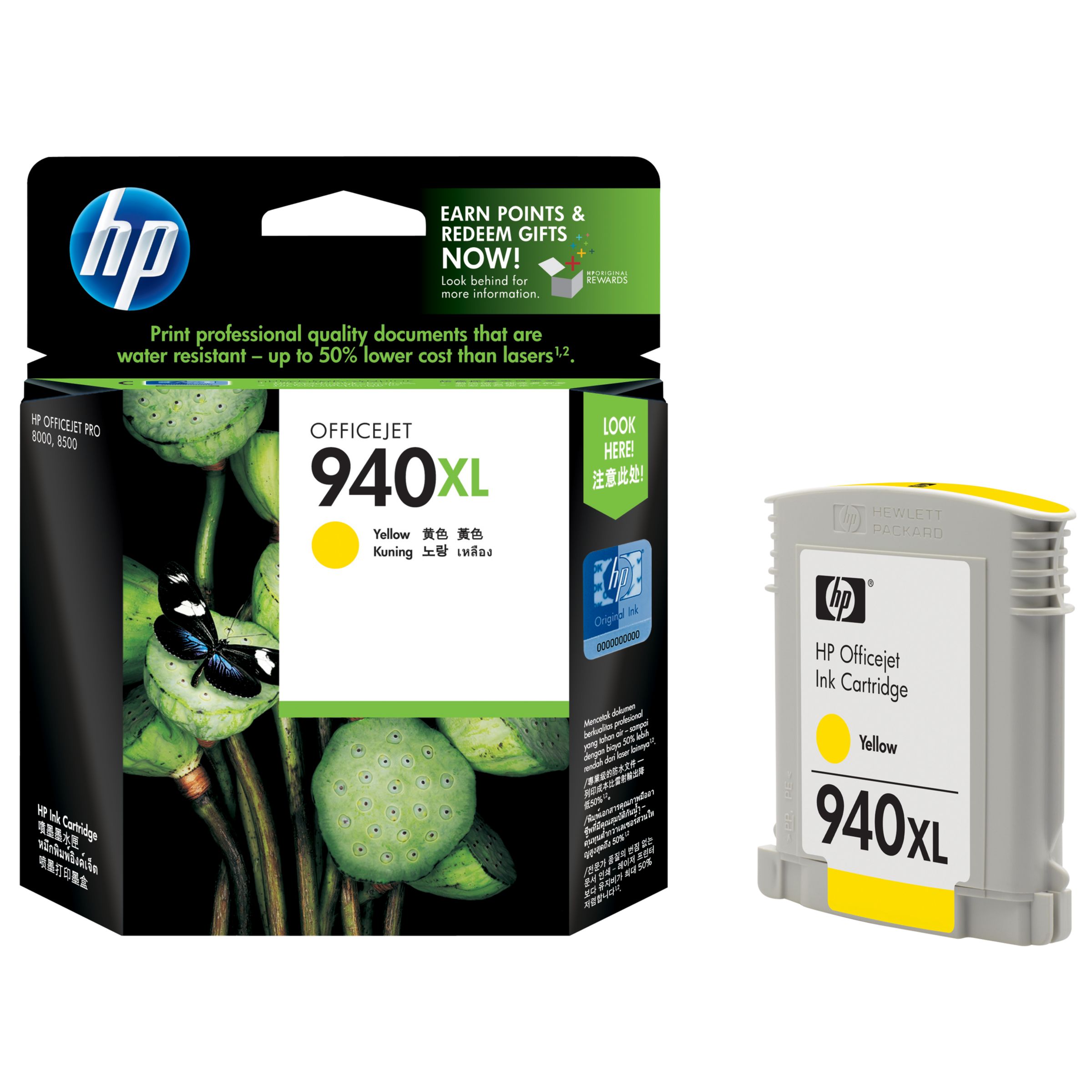 HP 940XL Officejet Printer Cartridge, Yellow,