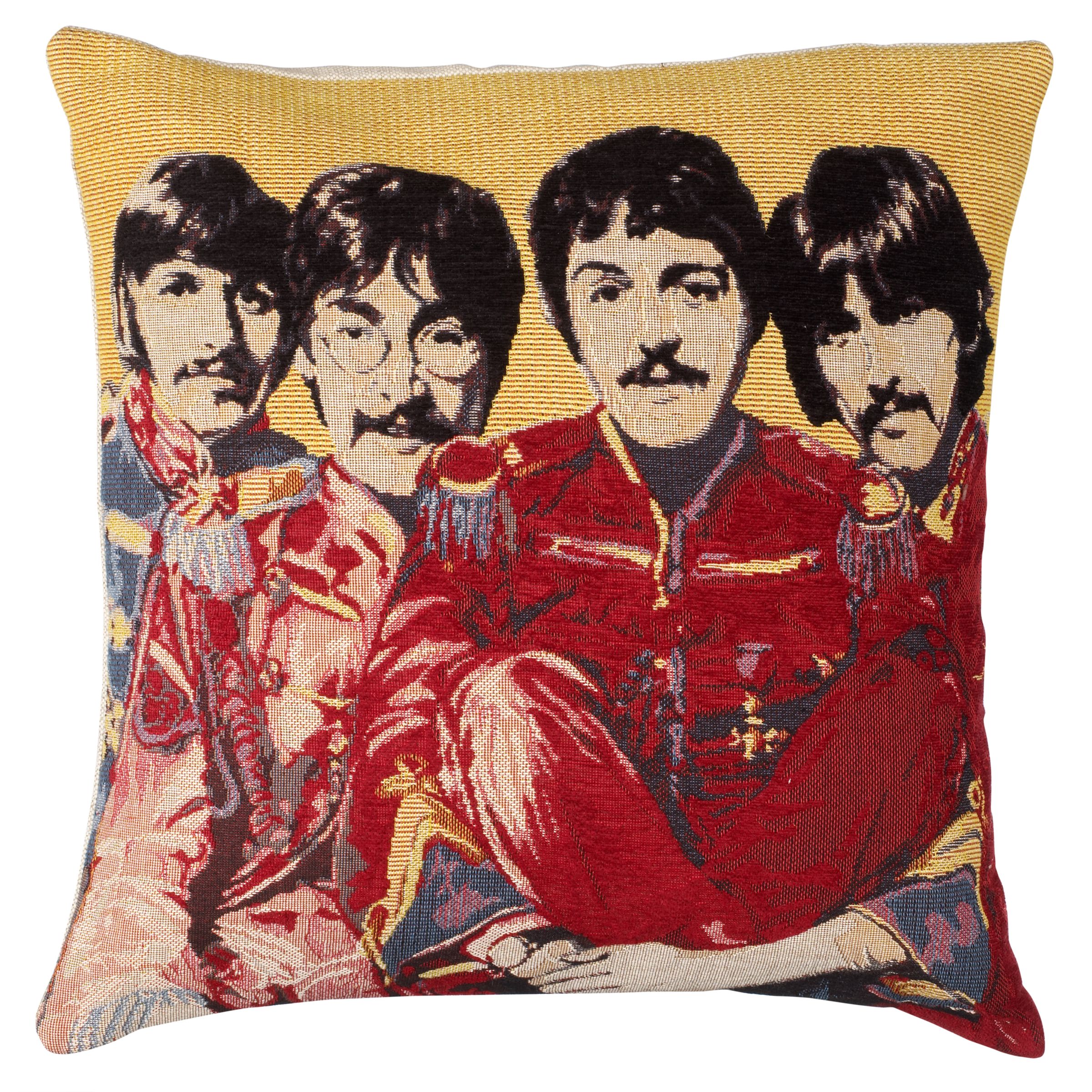 Andrew Martin Beatles Cushion, Yellow 130423
