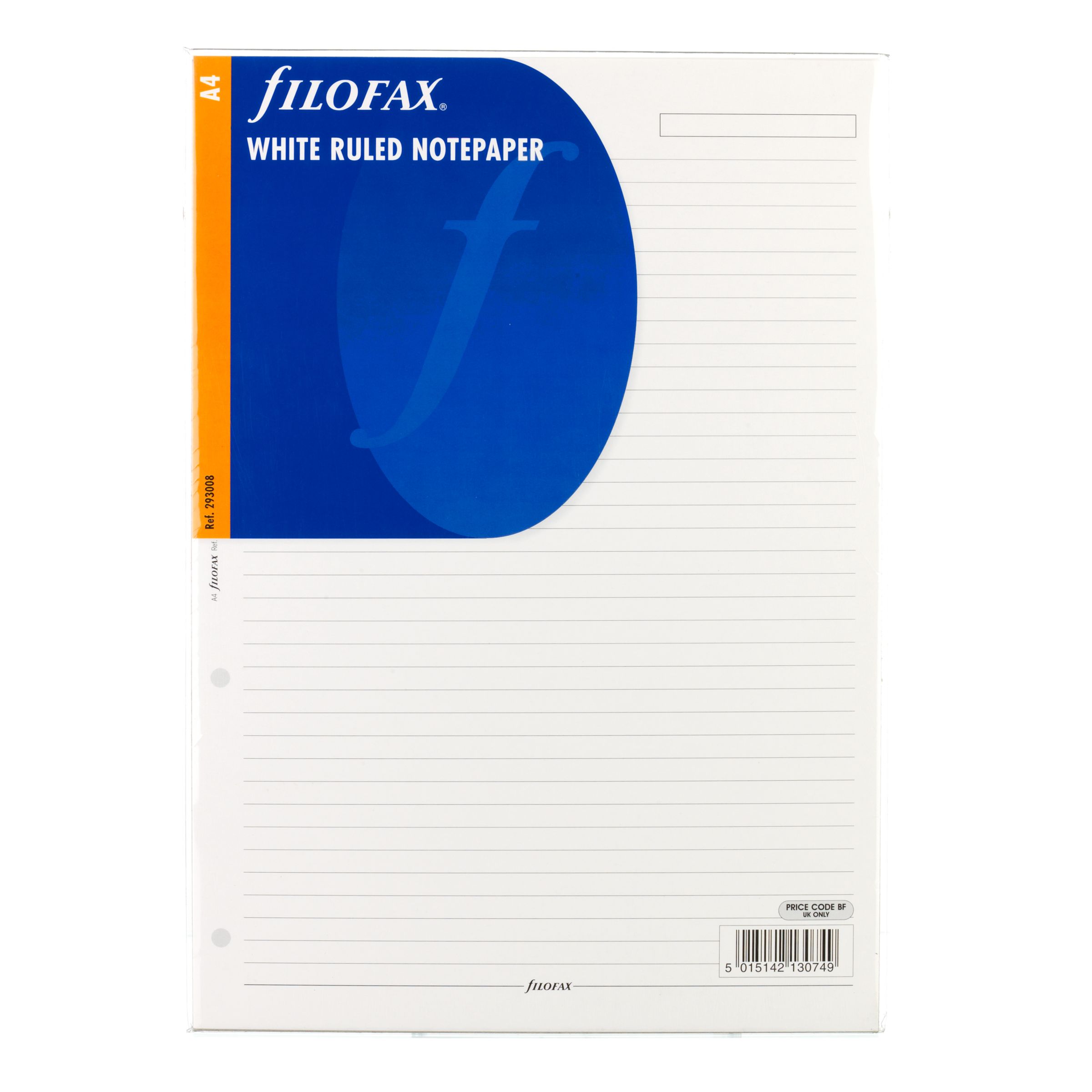 Filofax White Ruled Notepaper, A4 169190