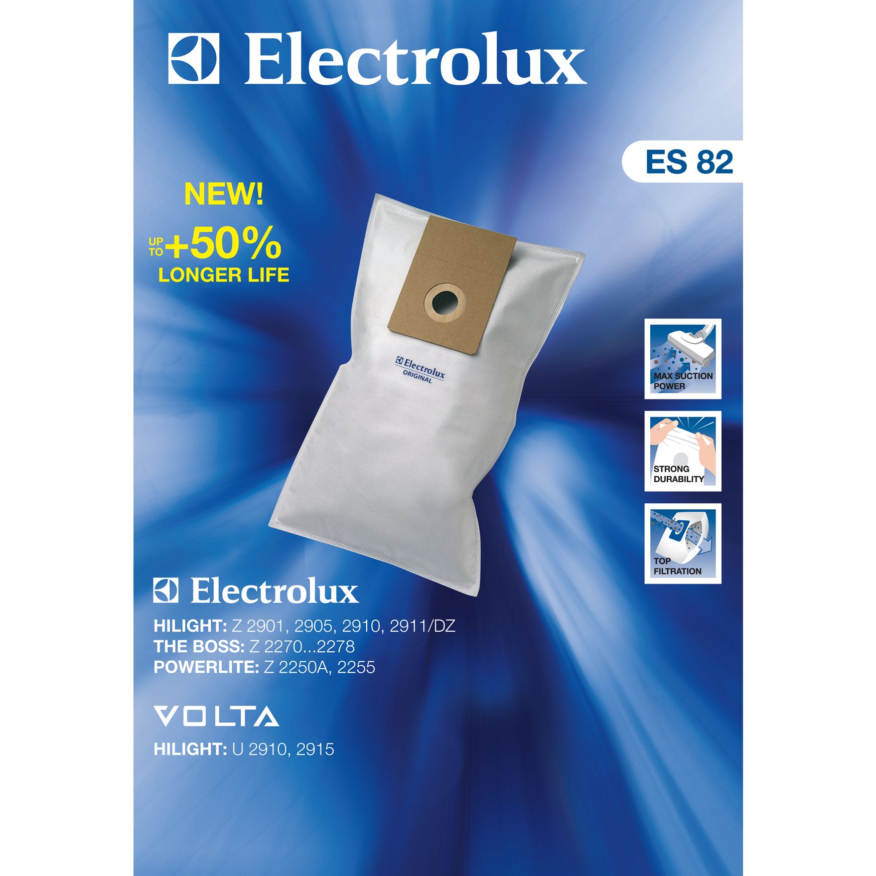 Electrolux ES82 Filter Vacuum Cleaner Bags, Pack of 5