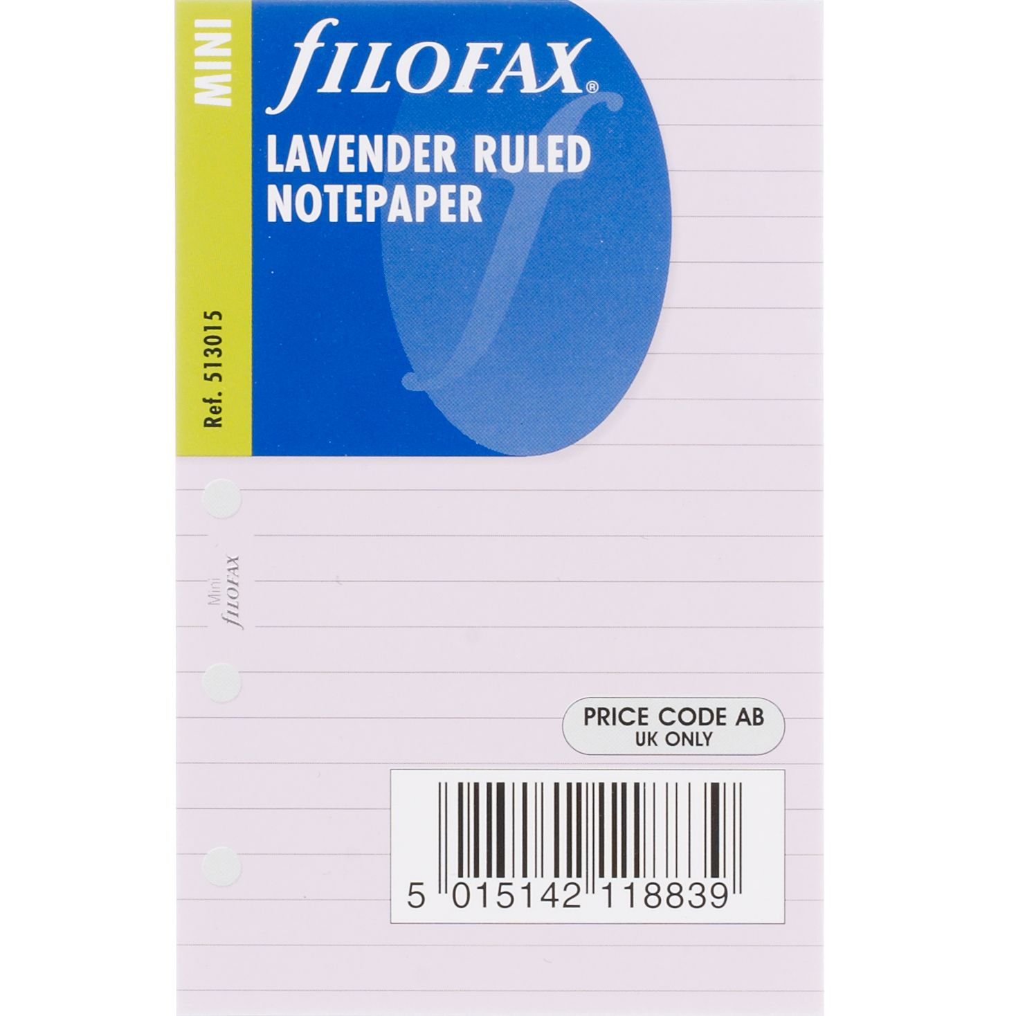 Filofax Mini Inserts, Lavender Ruled Paper 169920