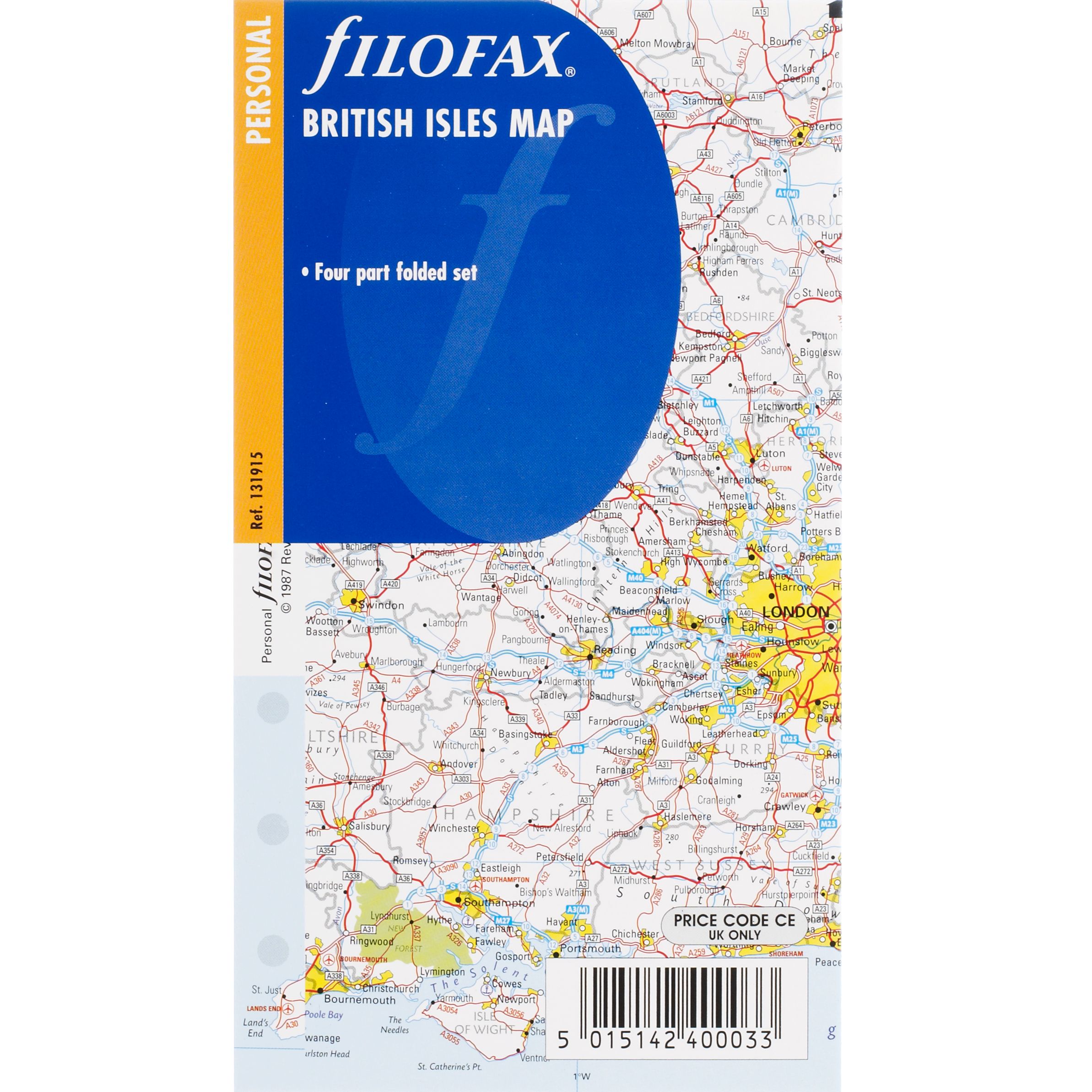 Filofax Personal Inserts, British Isles Road Map