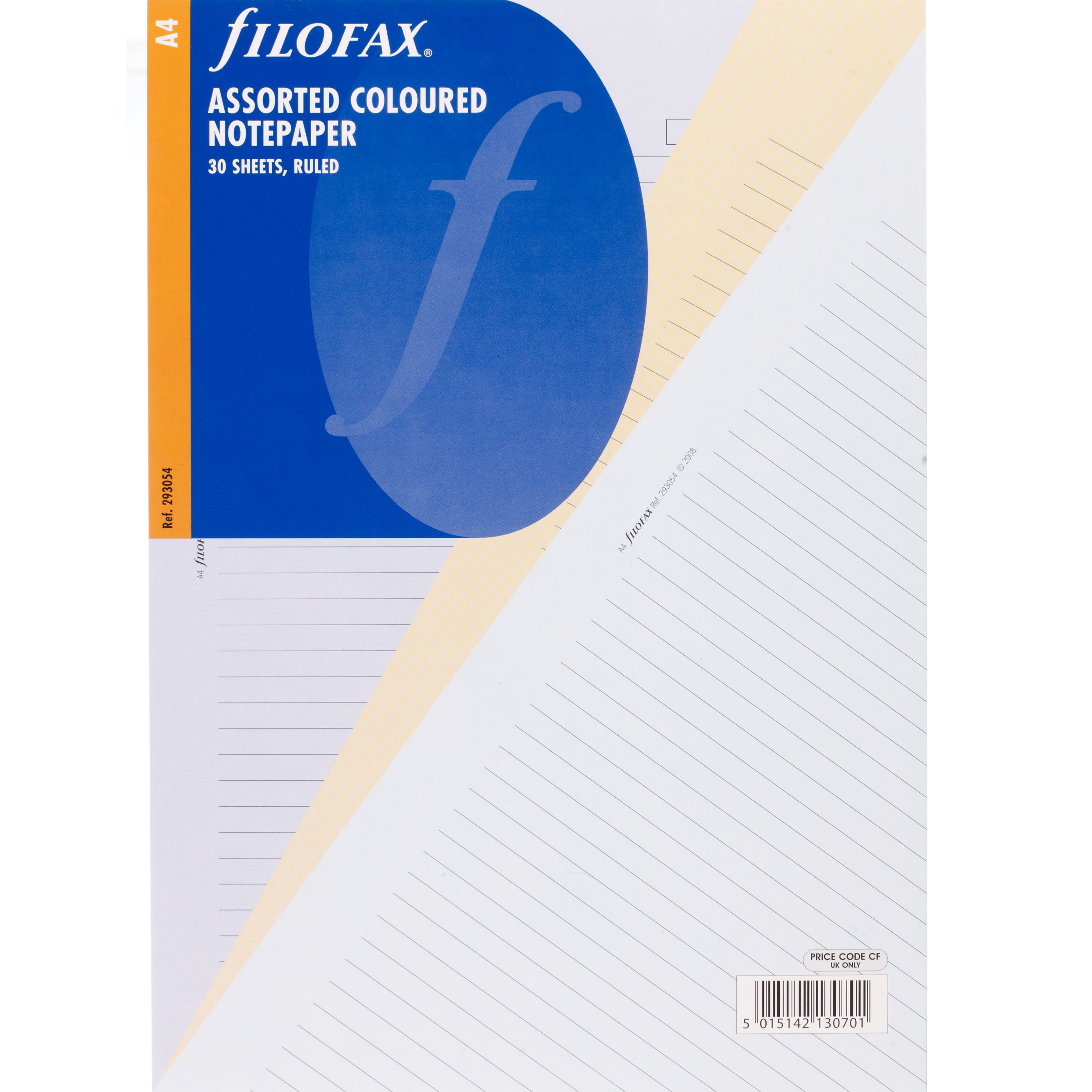 Filofax A4 Inserts, Assorted Ruled Coloured