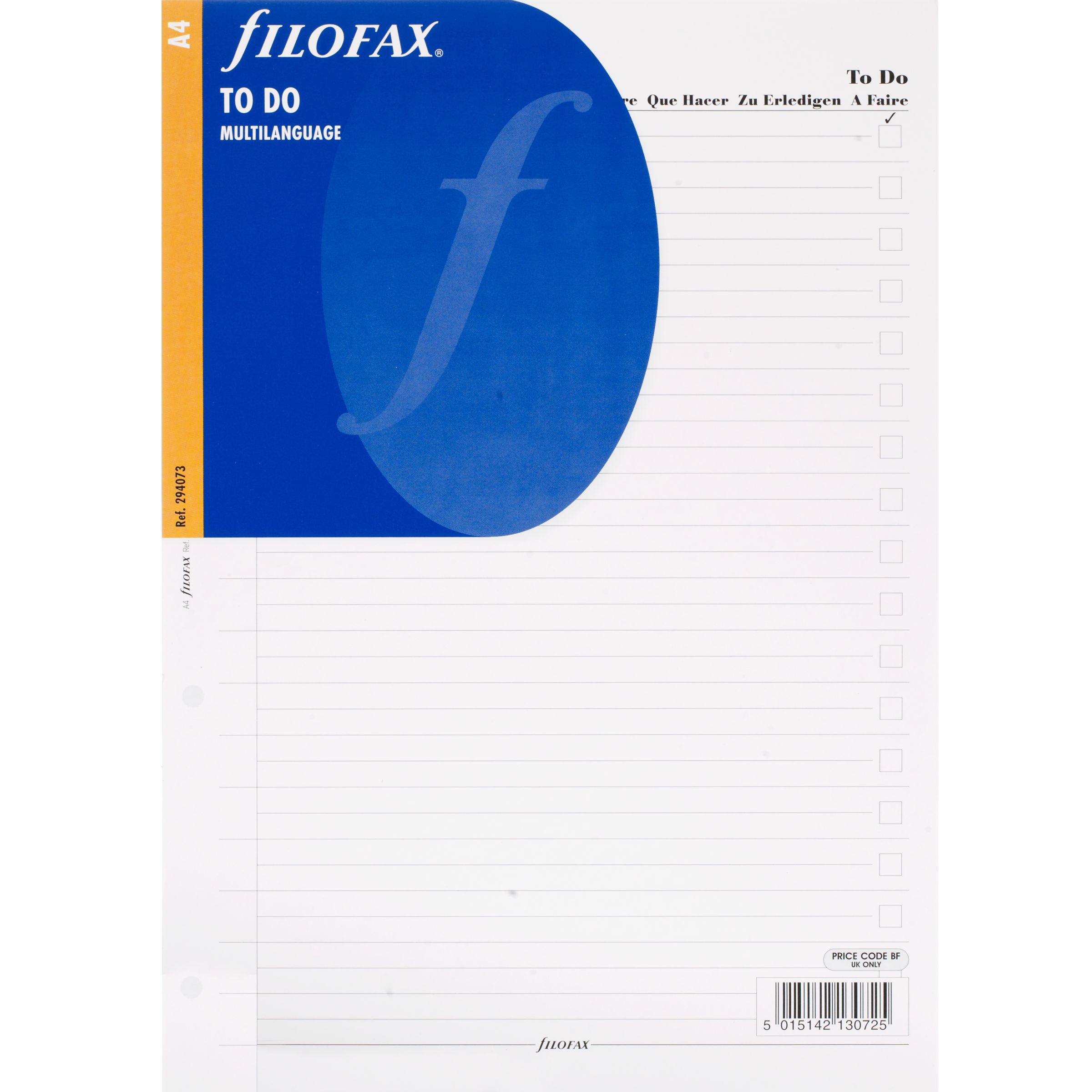 Filofax A4 Inserts, To Do, 5 Language 170203