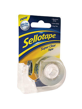 Sellotape Super Clear Tape Dispenser, W1.8cm x L15m