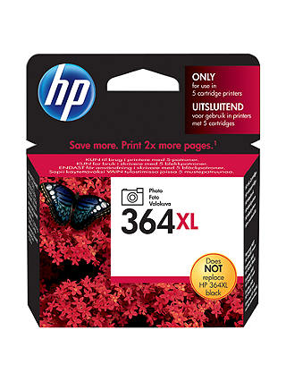 HP 364XL Photo Printer Cartridge, Black, CB322EE