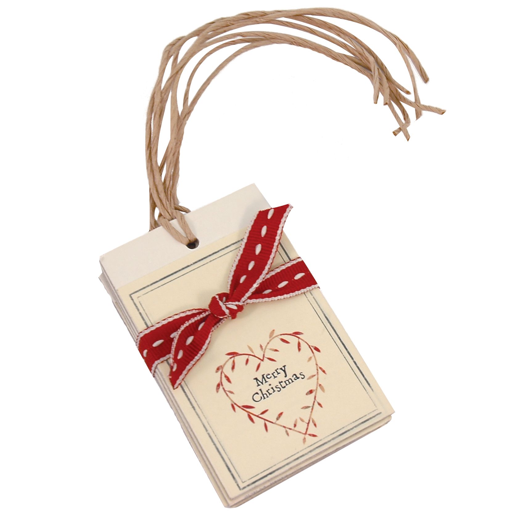 East of India Heart Wreath Gift Tags, Pack of 4