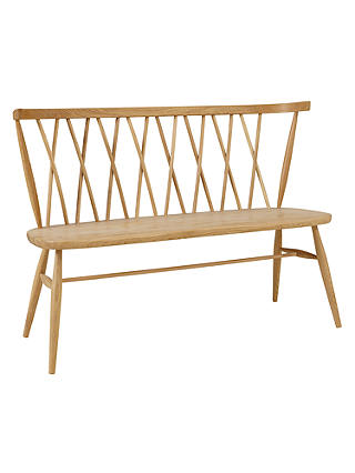 ercol for John Lewis Chiltern 3-Seater Dining Bench, Light Wood