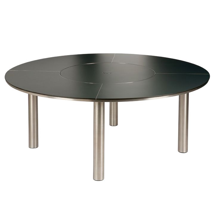 Barlow Tyrie Equinox Round 8 Seater Outdoor Dining Table with Lazy Susan