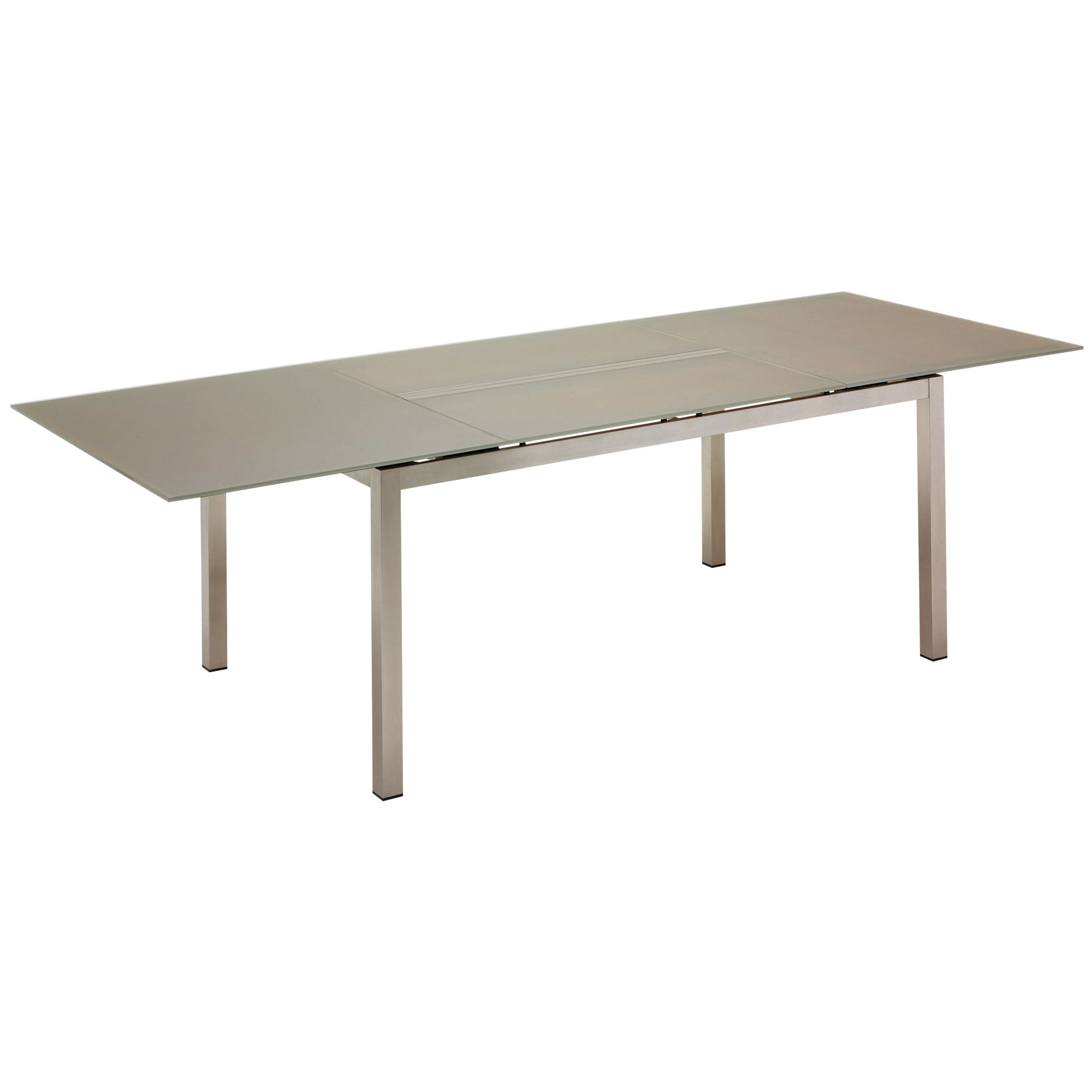 Gloster Kore Rectangular 8-10 Seater Extending Outdoor Dining Table with Glass Top, Taupe
