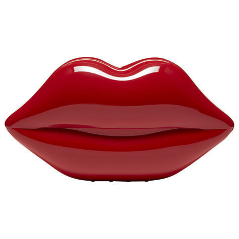 Buy Lulu Guinness Perspex Lips Clutch Bag, Red Online at johnlewis.com