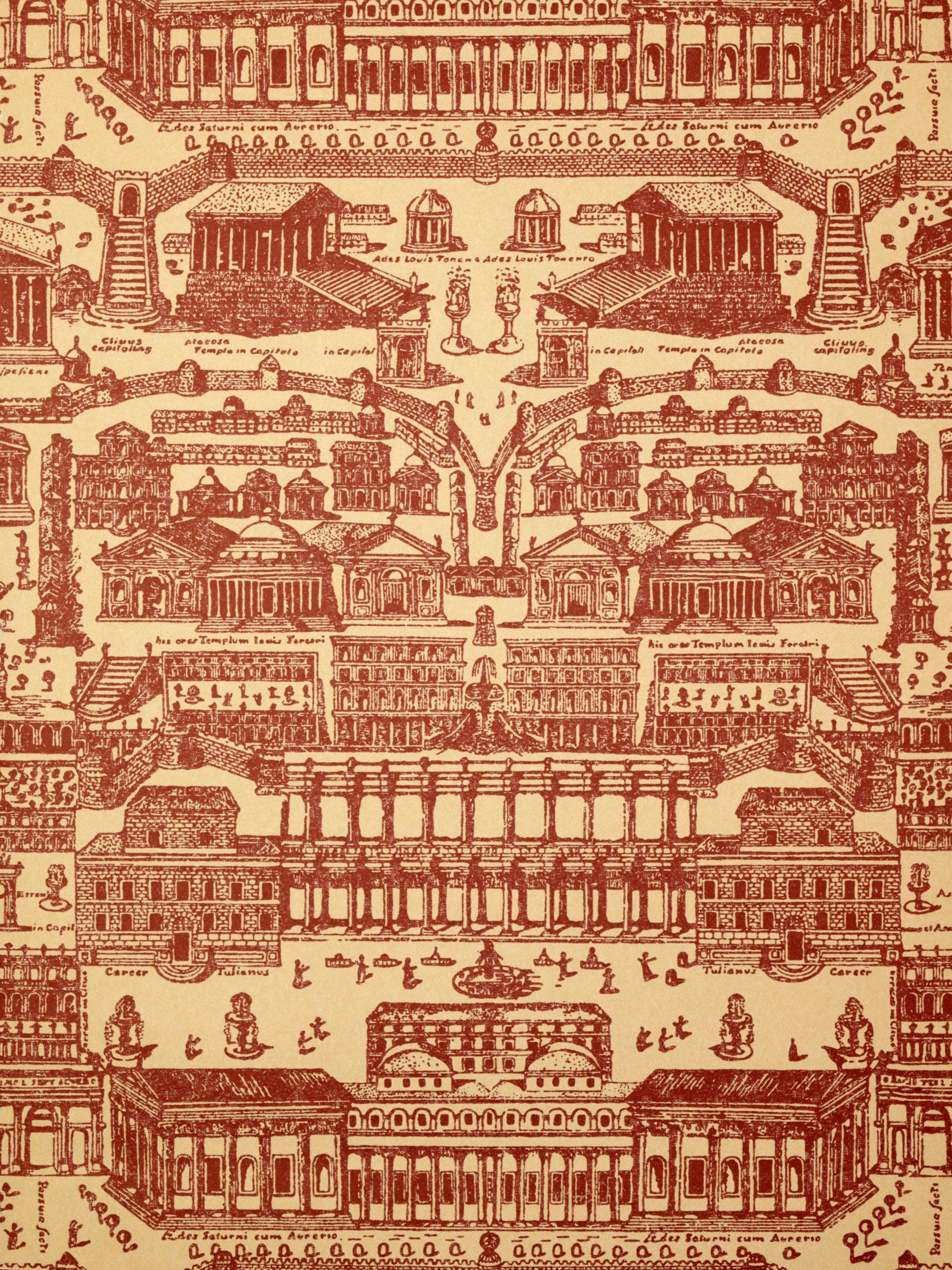 Zoffany Rome Wallpaper, Beige / Red, 310072