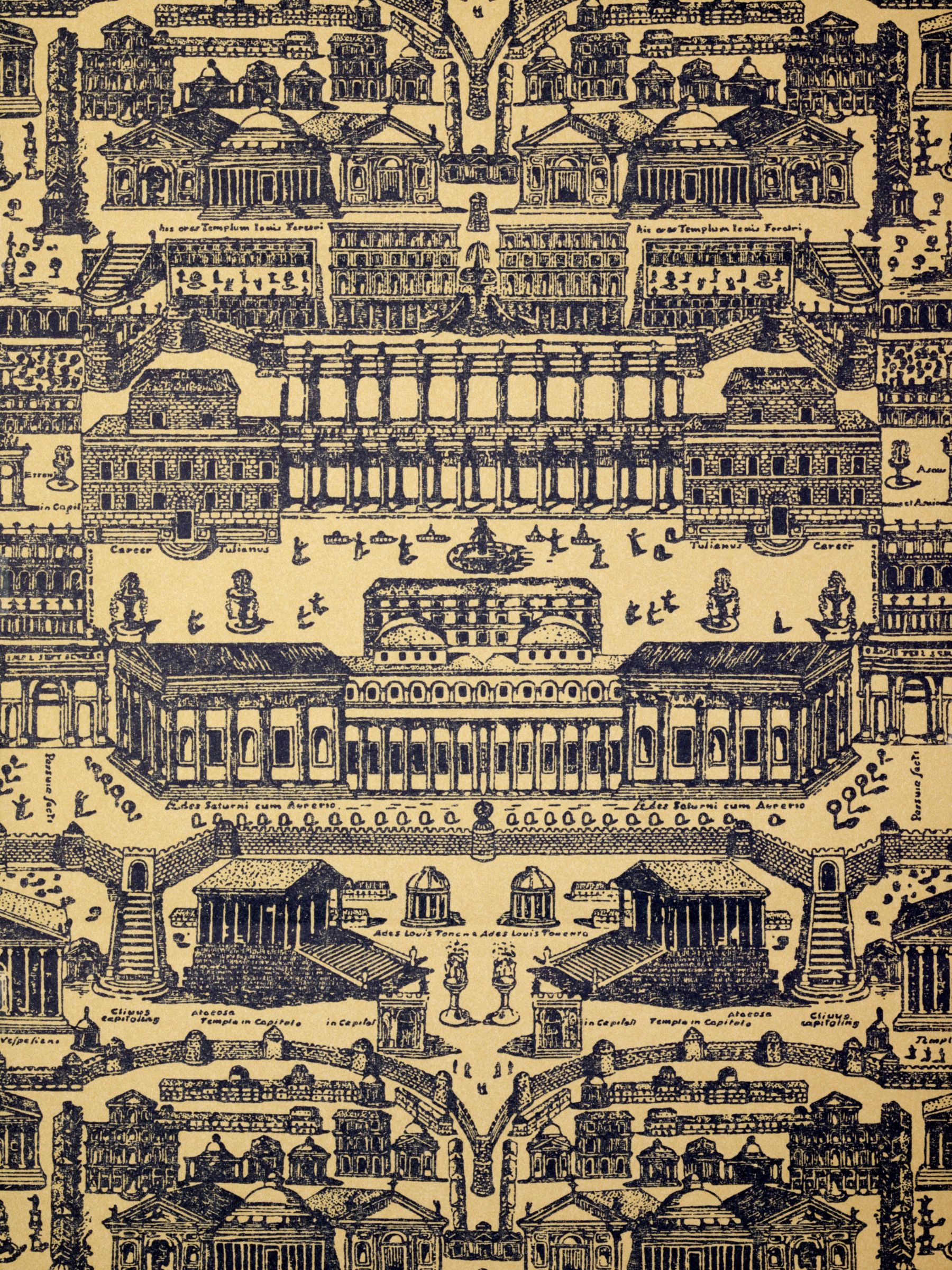 Zoffany Rome Wallpaper, Taupe / Indigo, 310073