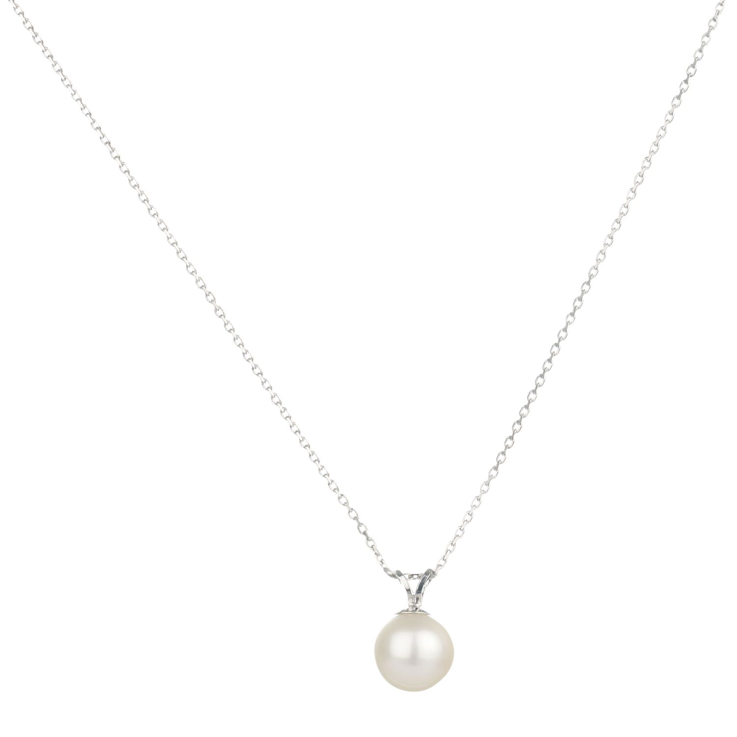 Buy A B Davis 9ct White Gold White Fresh Water Pearl Pendant Necklace ...