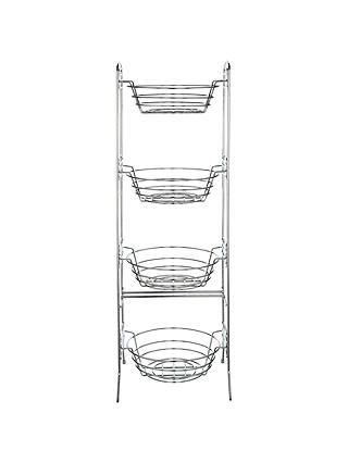 John Lewis Chrome Fruit and Vegetable Stand, 4 Tier
