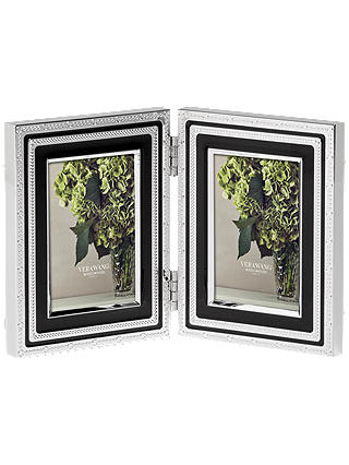 Vera Wang for Wedgwood With Love Double Photo Frame, Noir, 2 x 3" (5 x 8cm)