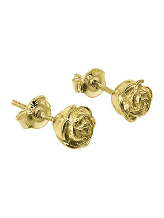 Dower & Hall 18ct Gold Vermeil Medium Rosebud Stud Earrings, Gold