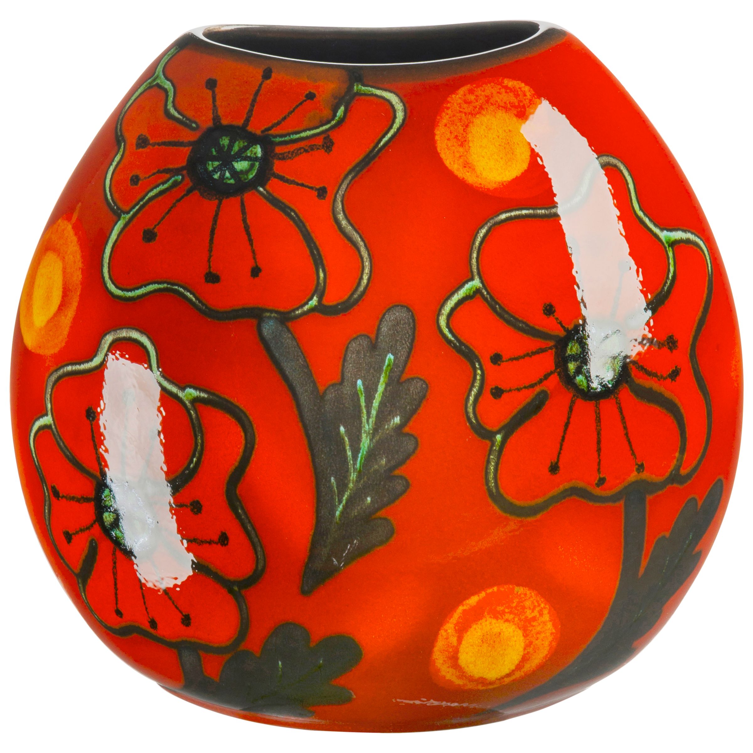 Poole Pottery Poppyfield Purse Vase, H20cm